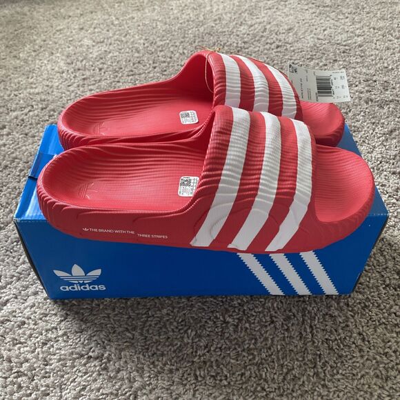 Adidas Adilette Clogs Unisex Red White Slip On Swim Sandals Men Size 11 New main image 9